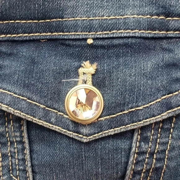 Chico's Platinum Embroidered Denim Jacket - Picture 8 of 8